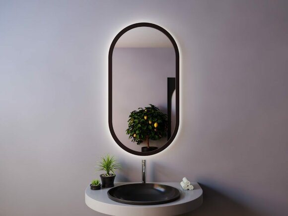 Зеркало Alba с подсветкой в деревянной раме инфракрасный нагреватель, арт. ALBA12060