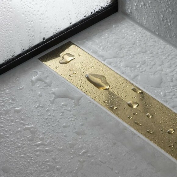 Hansgrohe внешняя часть трапа для душа 90см, укорачиваемая, RainDrain Flex, глянцевое золото арт. 56045990