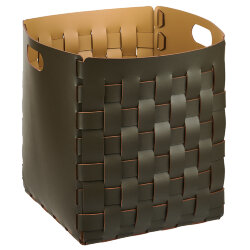 Корзинка Bottega оливковый, 35х35 кожа ADJ - 1047.55 Корзинка Bottega оливковый, 35х35 кожа ADJ - 1047.55