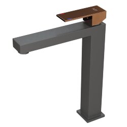 Смеситель NT9001НGG ADIGO HGG NT BAGNO цвет: серый матовый, рукоятка розовое золото