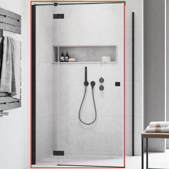 Душевая дверь kdj 120 l профиль черный стекло прозрачное, Radaway Essenza New арт. 385042-54-01L