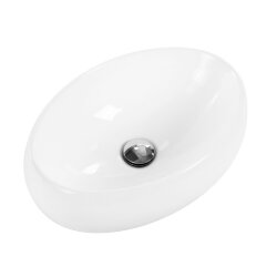 BelBagno Раковина керамическая накладная 480x340x150, овальная, глянцевый белый, арт. BB1085