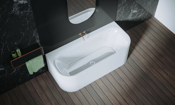 Акриловая ванна DEVOTION FREE 180x71 VELVET - WHITE MATTSPARKLE SYSTEM RIHO арт. BD26 (BD26105S1WI1144)