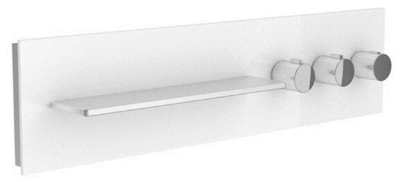 Keuco Панель для ванны и душа с термостатом на 3 потребителя рукоятки справа, Metime_spa, 56163 013002 цвет: белый глянцевый