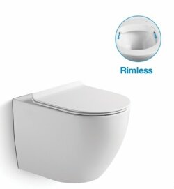 Унитаз подвесной SantiLine SL-5005 безободковый, с микролифтом 