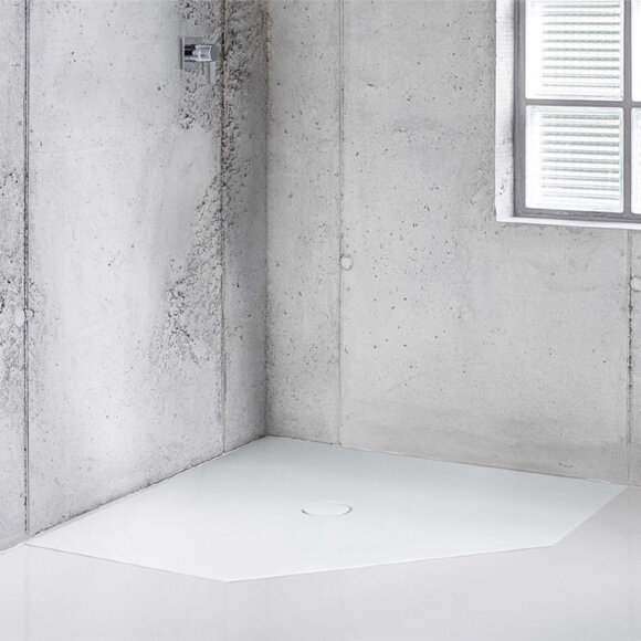 Душевой поддон Bette Caro 100х100 см, пятиугольный, D90 см, с шумоизоляцией 7211-000	, цвет: белый