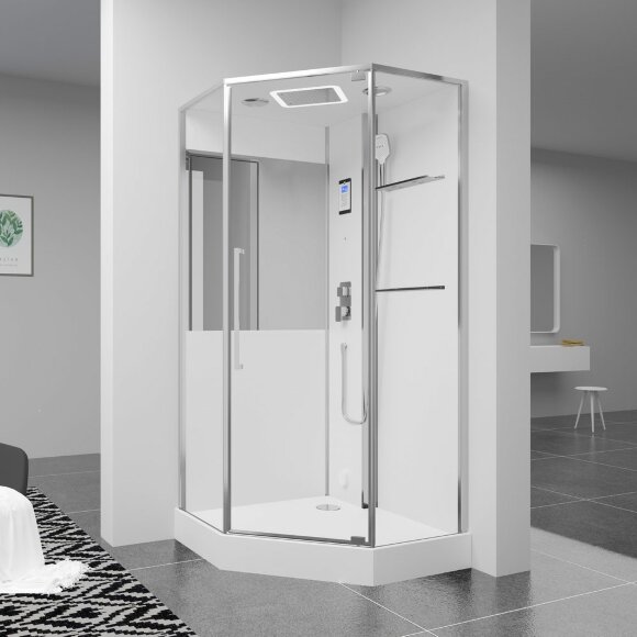 Душевая кабина c паром (1000х1000х2200), G8895, Black&White арт. 889500