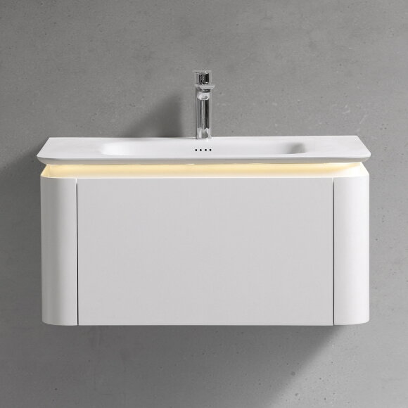 Тумба с раковиной (800x520x400), U925.800, DTS Corian раковина-столешница, LED light, Black&White арт. 925800