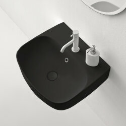 Раковина 50х45 см, 1 отв., подвесная/накладная KERASAN Nolita, 534031*1 цвет: черный матовый Раковина 50х45 см, 1 отв., подвесная/накладная KERASAN Nolita, 534031*1 цвет: черный матовый