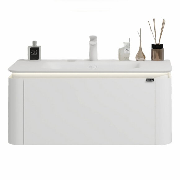 Тумба с раковиной (900x520x400), U925.900, Unihopper, Corian раковина-столешница, LED light, Black&White арт. 925900
