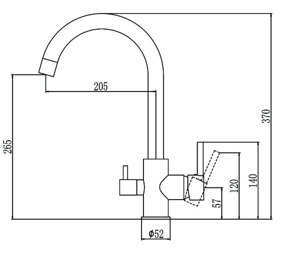 Высокий смеситель для кухни с функцией подачи питьевой воды Savol S-L1802C цвет: бронза