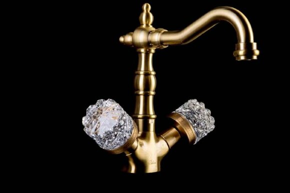 Смеситель для раковины Crystal 312-CRST Бронза Boheme