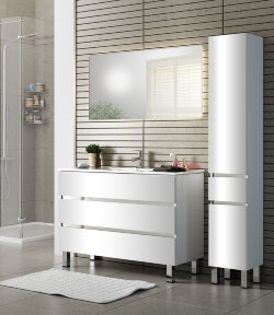 Тумба для раковины 3 выдвижных ящика (раковина r9070d) SANVIT KUBE-3 арт. kkube3070w