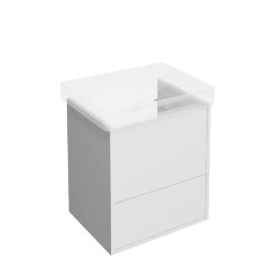 Тумба подвесная 2 ящика 55см, Kerama Marazzi Pro, PRO.55.2\WHT.M цвет: белая матовая