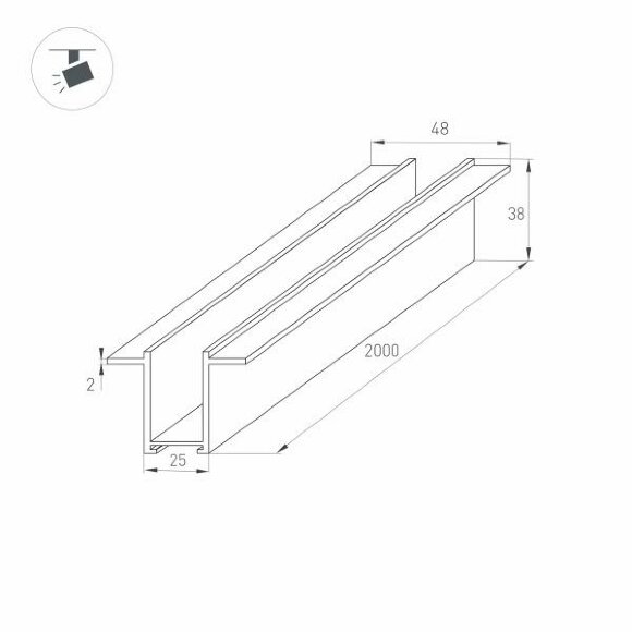 Шинопровод магнитный встраиваемый Mag-Track-2538-F-2000 Arlight - 033244 Шинопровод магнитный встраиваемый Mag-Track-2538-F-2000 Arlight - 033244