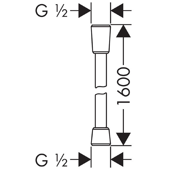 Душевой шланг 1600 мм, Hansgrohe Isiflex цвет: черный матовый