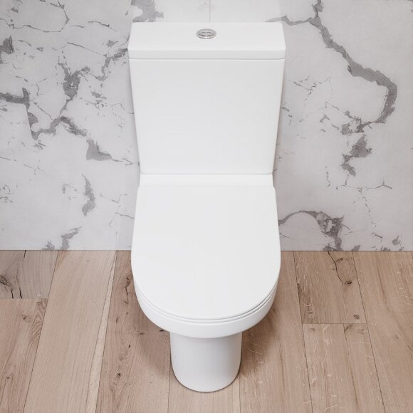 Унитаз-компакт безободковый, с сиденьем микролифт Skyline Damixa, арт. DX35C8600SC цвет: белый