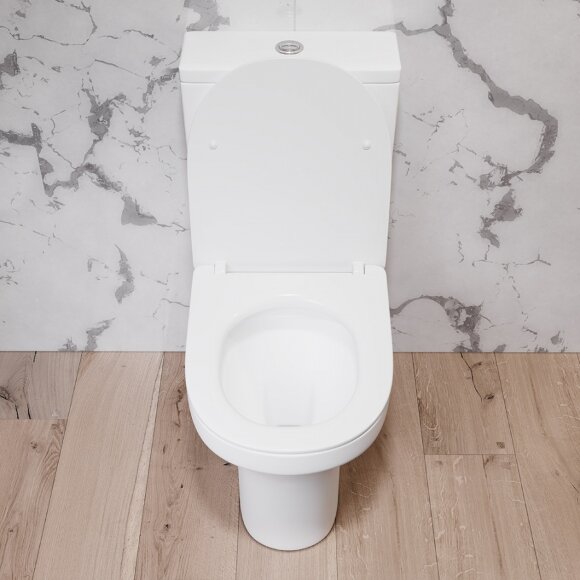 Унитаз-компакт безободковый, с сиденьем микролифт Skyline Damixa, арт. DX35C8600SC цвет: белый