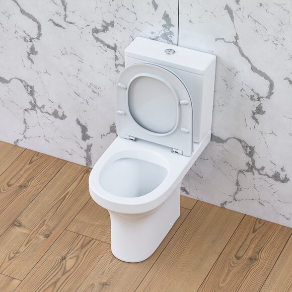 Унитаз-компакт безободковый, с сиденьем микролифт Skyline Damixa, арт. DX35C8600SC цвет: белый