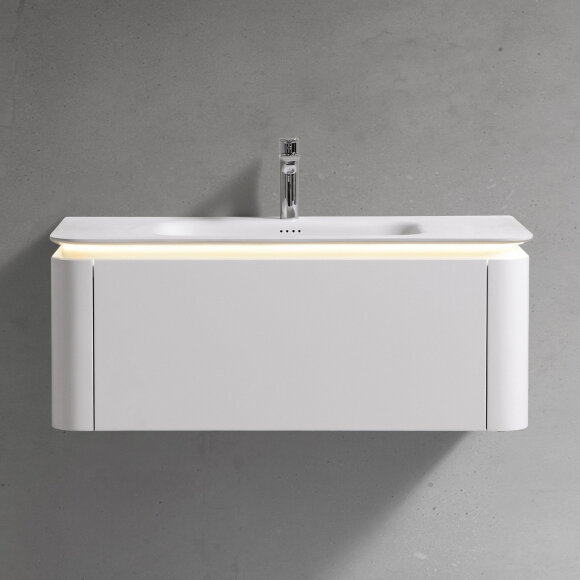 Тумба с раковиной (1000x520x400), U925.1000, DTS Corian раковина-столешница, LED light, Black&White арт. 9251000
