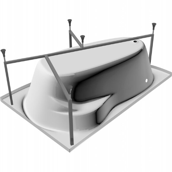 Каркас для ванны PPU R 170x120 серый, Ибица Relisan арт. Гл000023035