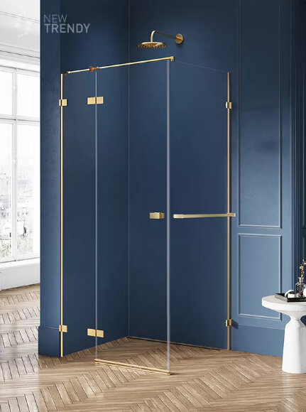 Душевое ограждение L 90x120x200 Avexa gold New Trendy брашированное золото арт. EXK-3021