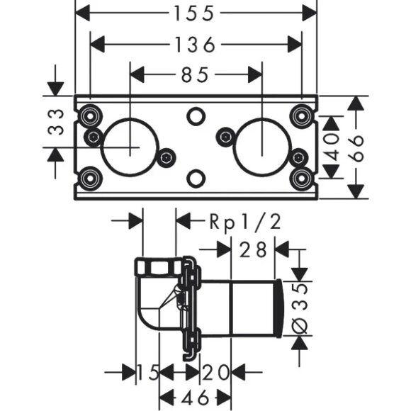 Hansgrohe душевая система Showerpipe 360, Rainfinity, арт. 26840180
