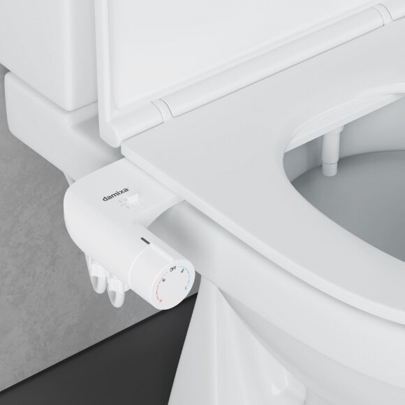 Унитаз-компакт безободковый с сиденьем микролифт и приставкой биде Origin Evo Damixa, арт. 421788607SC цвет: белый