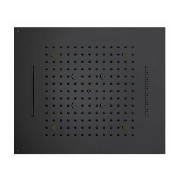 Верхний душ 570x470 мм, с 4 LED RGB, 4 режима, блок питания/управления, Cromoterapia BOSSINI Dream арт. H38908.073 цвет: черный мат