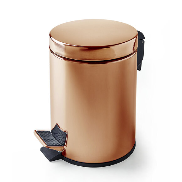 3SC Ведро 5 л. 22,5x33,5xh30,5 см, с педалью, с крышкой и механизмом softclose, из нерж.стали,  Hotel цвет: розовое золото арт. HO65GDR