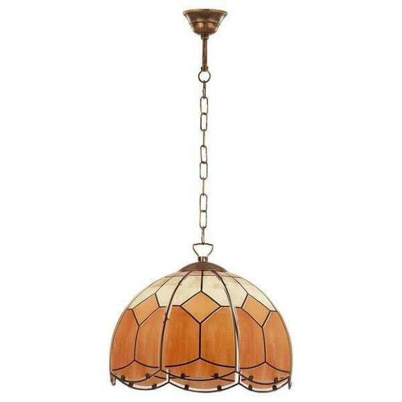 Подвесной светильник Witraz тиффани 10653, Alfa цвет: коричневый
