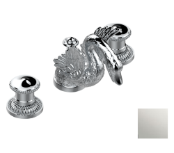 Смеситель для раковины на три отверстия устанавливаемый на борту с донным клапаном, THG Cygne, pvd никель (H55) - G31-151 Смеситель для раковины на три отверстия устанавливаемый на борту с донным клапаном, THG Cygne, pvd никель (H55) - G31-151