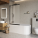 Шторка на ванну 90 х 145 см BelBagno, цвет: чёрный матовый, арт. LUCE-VF-11-90/145-P-NERO