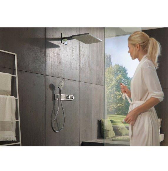 Hansgrohe верхний душ с настенным кронштейном скрытого монтажа, Rainmaker Select, матовый хром арт. 24007400