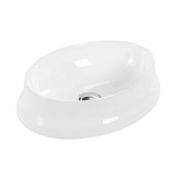 BelBagno Раковина накладная керамическая 370x515x135, овальная, глянцевый белый, арт. BB1389