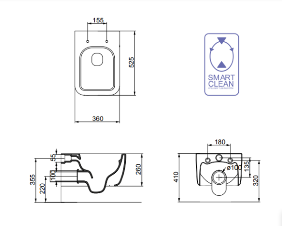 Унитаз подвесной GSG Brio BRWCSO023 цвет небесно-голубой матовый 52.5x36 Унитаз подвесной GSG Brio BRWCSO023 цвет небесно-голубой матовый 52.5x36