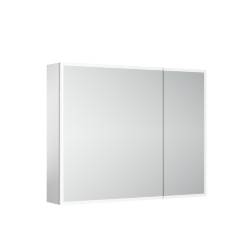 Зеркальный шкаф для ванной комнаты из алюминия, Sancos Evoke, 900x700х136 мм с LED подсветкой арт. SC8090