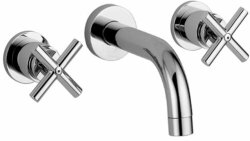 Paffoni Смеситель для раковины встраиваемый в стену на 3 отверстия, излив 175мм, накладка излива 60мм, кранов-55мм арт. QTV003CR Paffoni Смеситель для раковины встраиваемый в стену на 3 отверстия, излив 175мм, накладка излива 60мм, кранов-55мм арт. QTV003CR