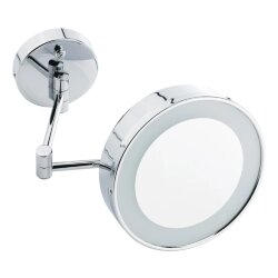 Зеркало оптическое с галогеновой подсветкой на шарнирах, d22хh22x42 см. (3Х), Migliore, хром арт. 21981