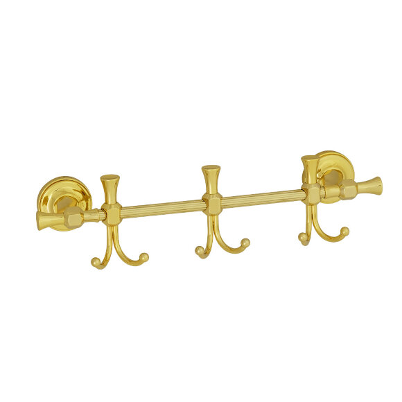 Планка с 3-мя двойными крючками, L36 см, Migliore Fortuna, золото арт. 27717