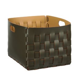 Корзинка Bottega оливковый, 40х40 кожа ADJ - 1048.55 Корзинка Bottega оливковый, 40х40 кожа ADJ - 1048.55