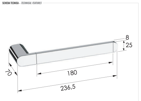  Полотенцедержатель Remer Lounge, цвет: черный брашированный хром, арт. LN44CFP