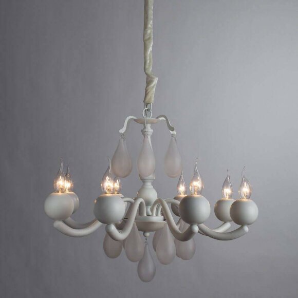 Подвесная люстра, вид прованс Sigma Arte Lamp цвет:  белый - A3229LM-8WH