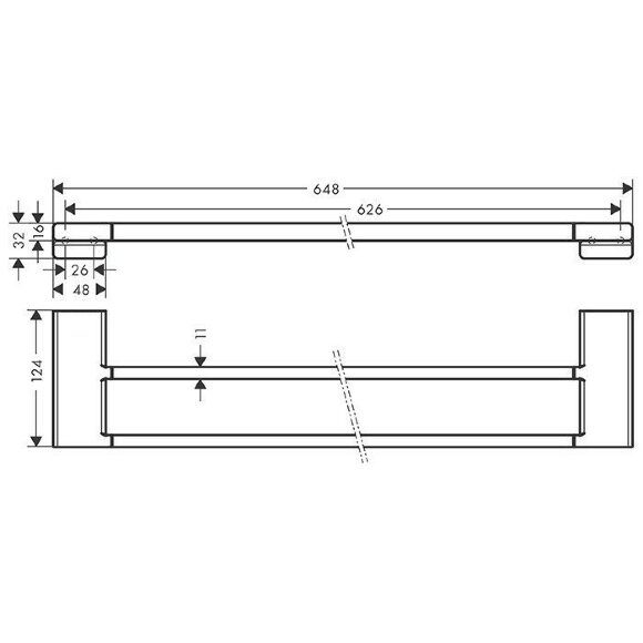 Hansgrohe держатель полотенца 648 мм, AddStoris, матовый белый арт. 41743700