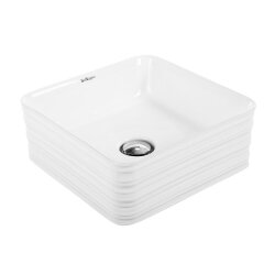 BelBagno Раковина накладная керамическая 375x375x130, квадратная, глянцевый белый, арт. BB1421