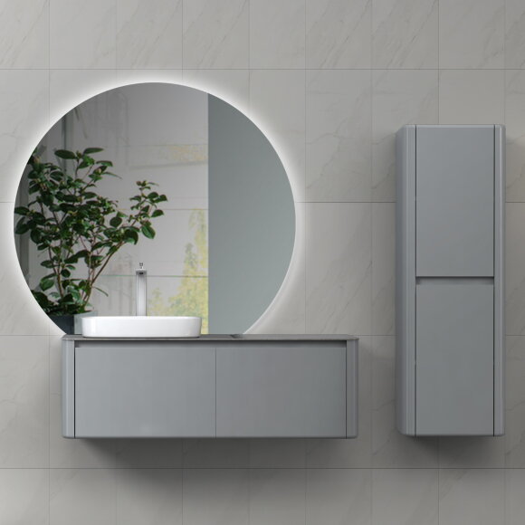 Тумба с раковиной (1200x545x400), U915.1200L, Blum металлический ящик, керамогранит, раковина, Black&White арт. 9151200L