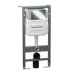 Система инсталляции для унитазов CERAMICANOVA Envision с кнопкой смыва Round CN1001CH цвет: хром
