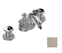 Смеситель для раковины на три отверстия устанавливаемый на борту с донным клапаном, THG Cygne, матовое светлое золото (F31) - G31-151 Смеситель для раковины на три отверстия устанавливаемый на борту с донным клапаном, THG Cygne, матовое светлое золото (F31) - G31-151