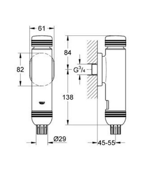 Смывное устройство для унитаза GROHE Rondo арт. 37147IKO