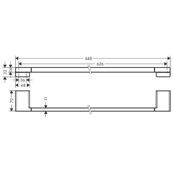 Hansgrohe держатель полотенца 648 мм, AddStoris, матовый белый арт. 41747700 Hansgrohe держатель полотенца 648 мм, AddStoris, матовый белый арт. 41747700